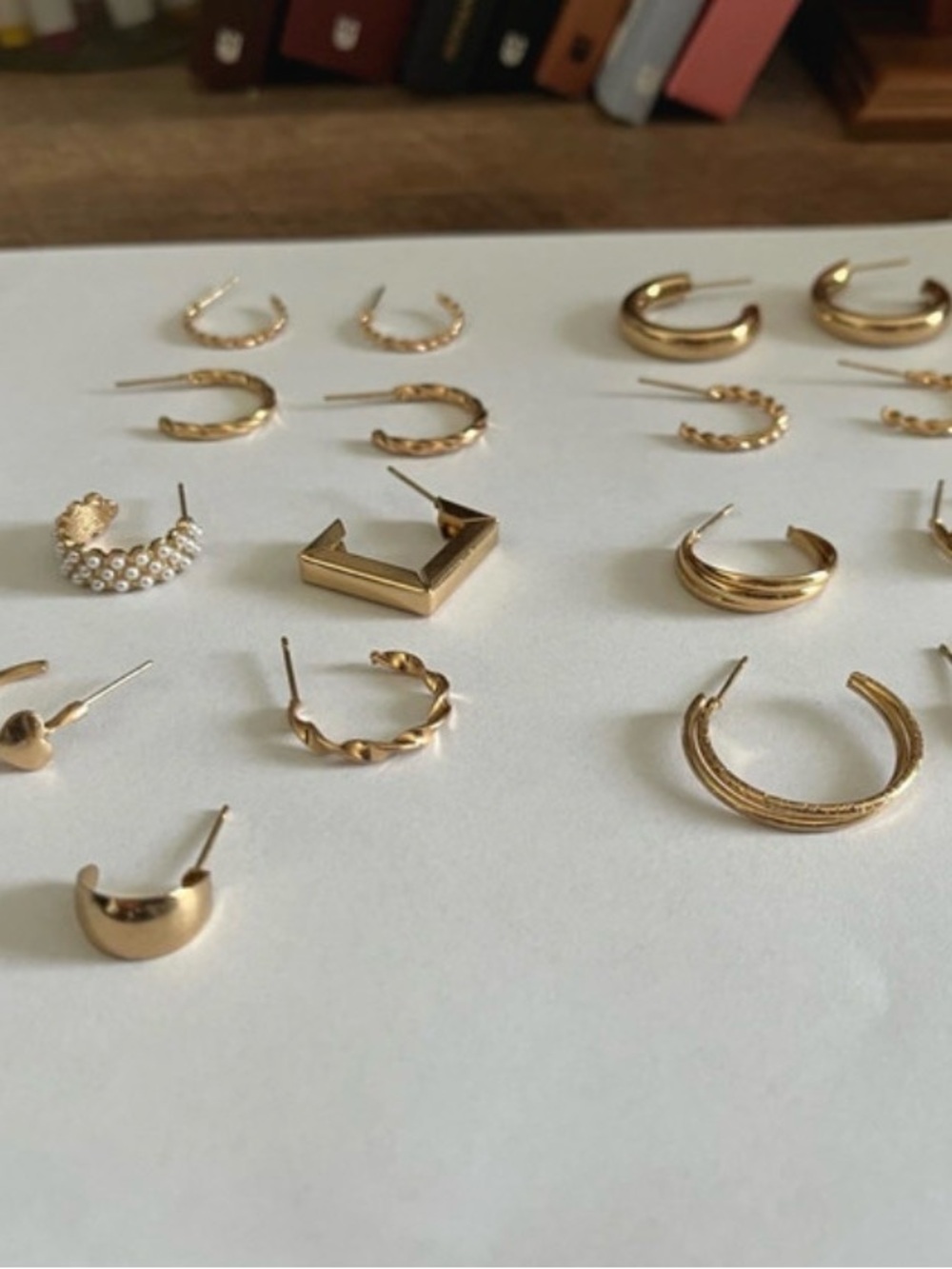 Gold Hoop and Stud Earring Set — Mixed Styles for Women
